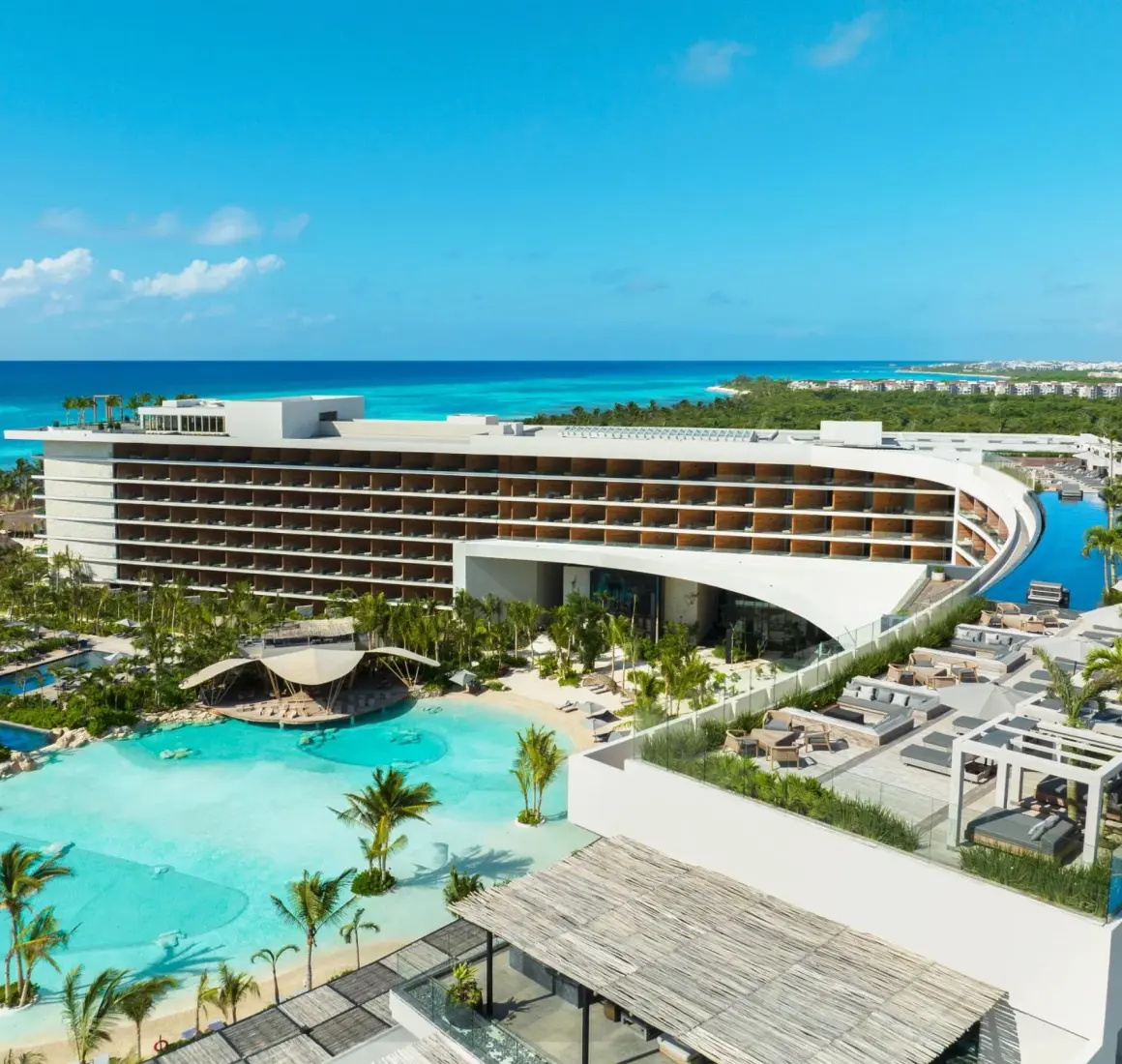 Secrets Moxche Playa Del Carmen ocean facing aerial view of resort