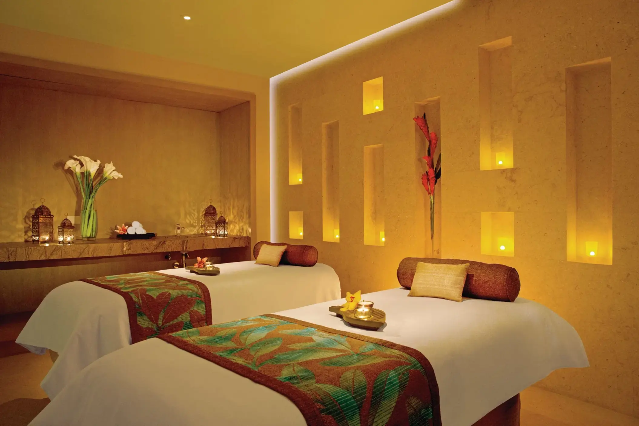 massage room at the spa at Secrets The Vine Cancun