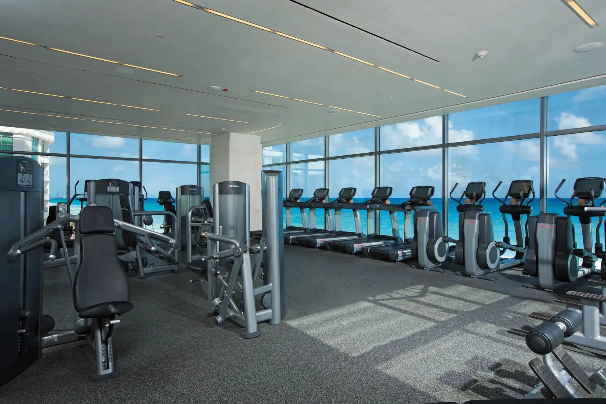 seaview fitness center at Secrets The Vine Cancun