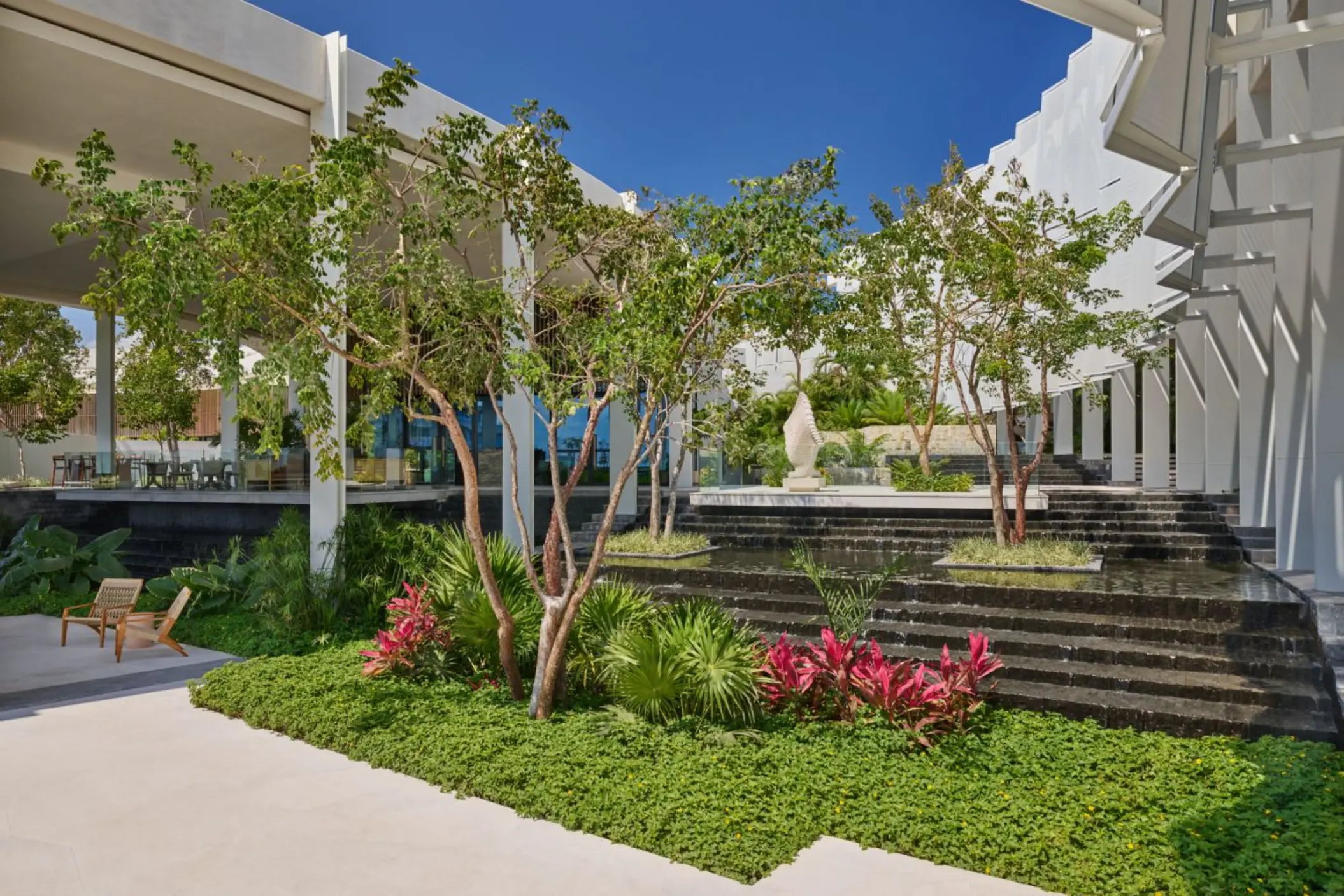 garden of chaya restaurant at St. Regis Kanai Resort Riviera Maya