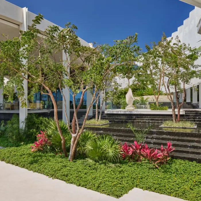 garden of chaya restaurant at St. Regis Kanai Resort Riviera Maya