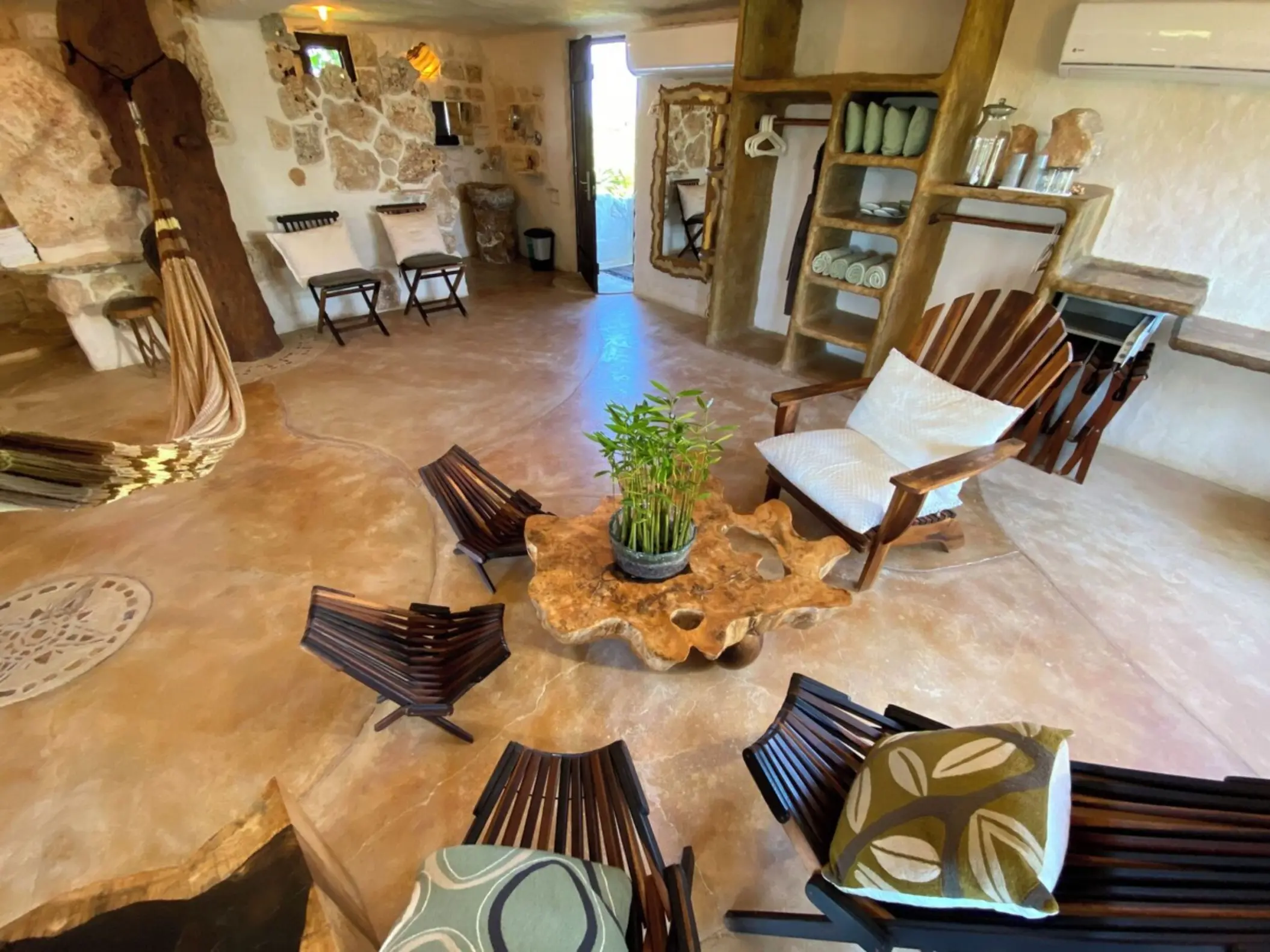 living area of the penthouse suite at suenos tulum