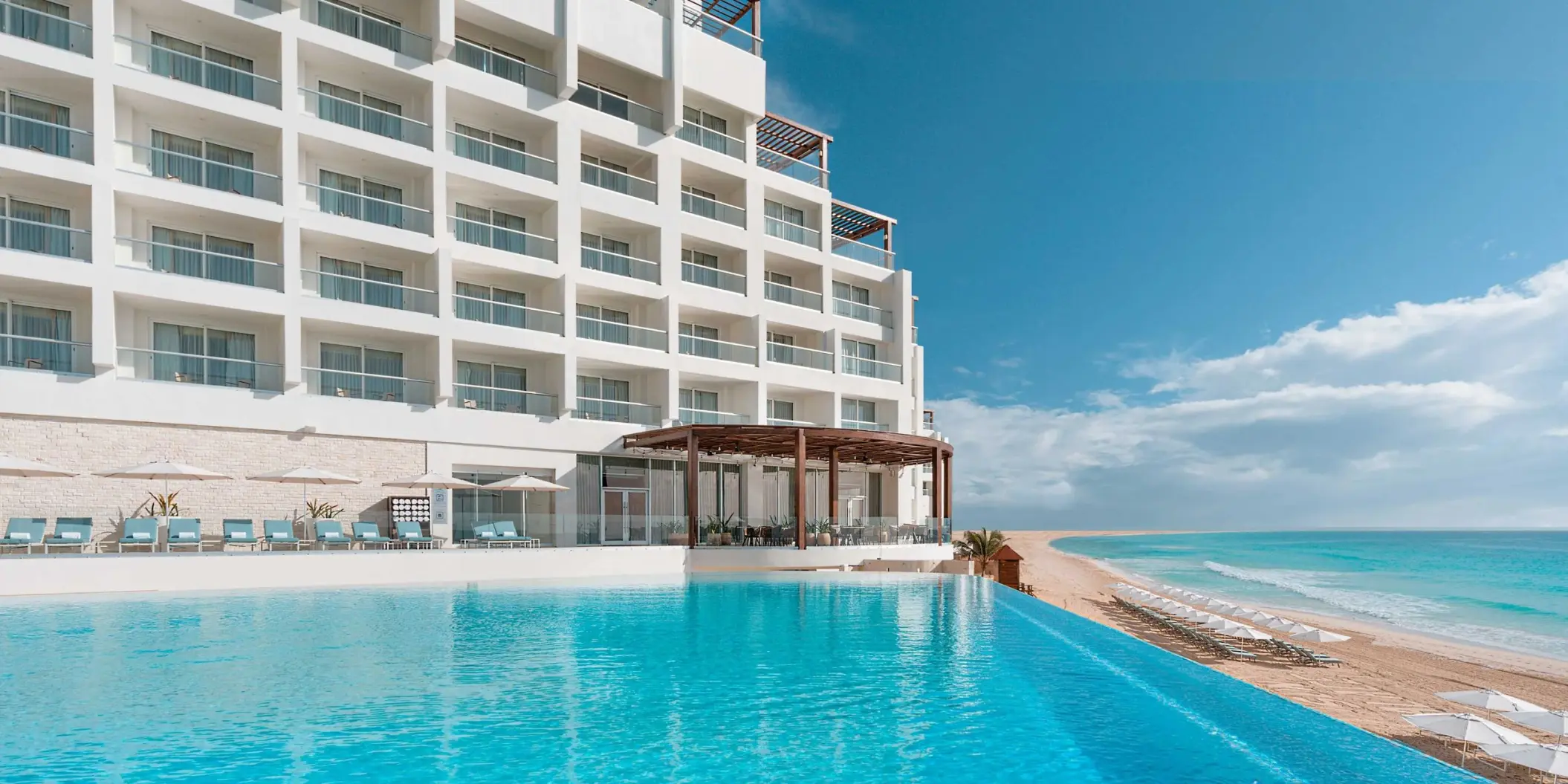 pool and suites exterior at Sun Palace Cancun