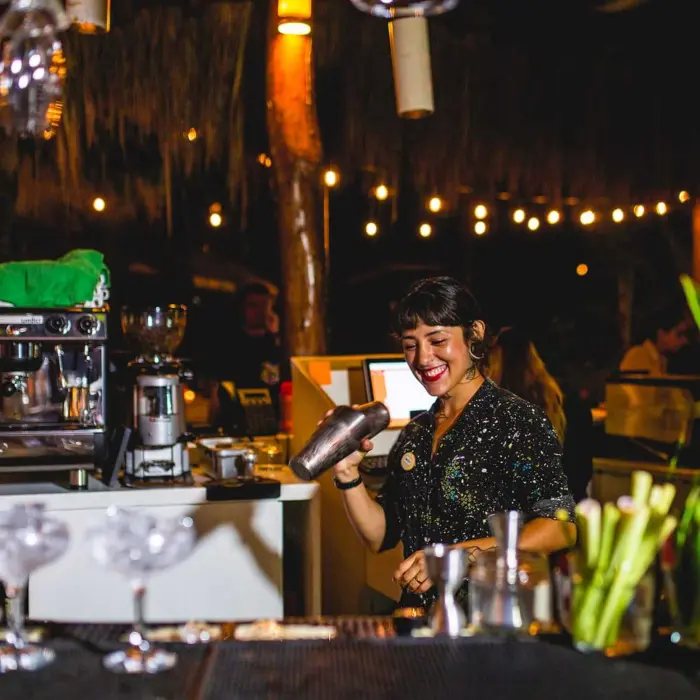 bartender at frescos at The Beach Tulum Hotel