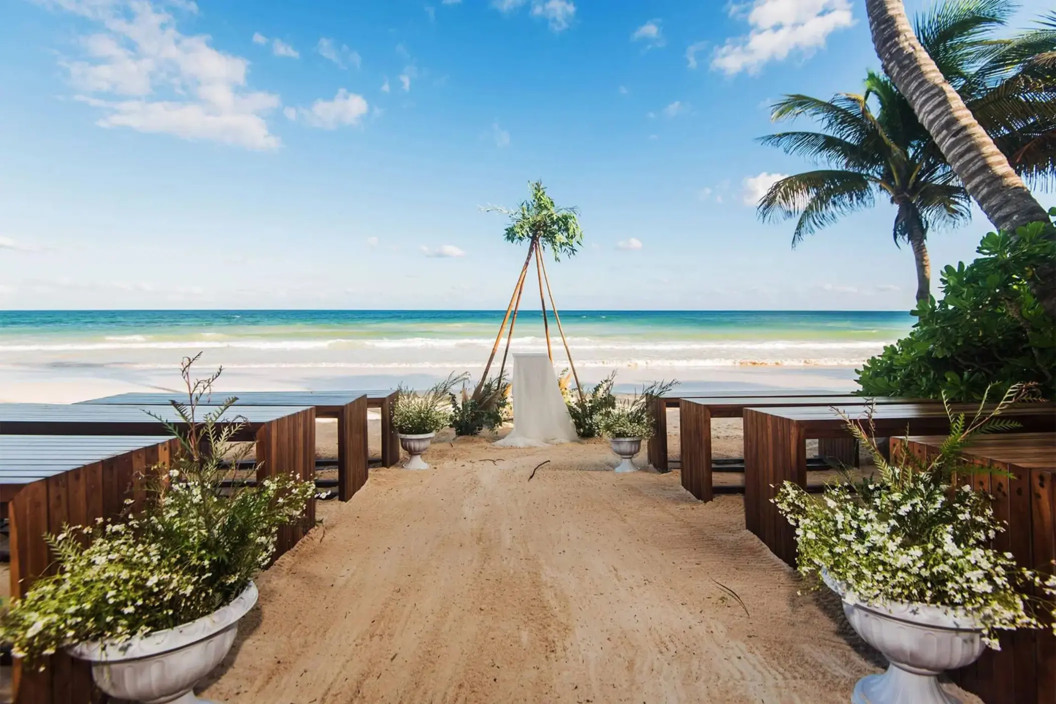 beach wedding venue at The Beach Tulum Hotel