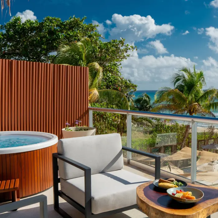 ocean view suite with hot tub on private terrace at The Beachfront by The Fives