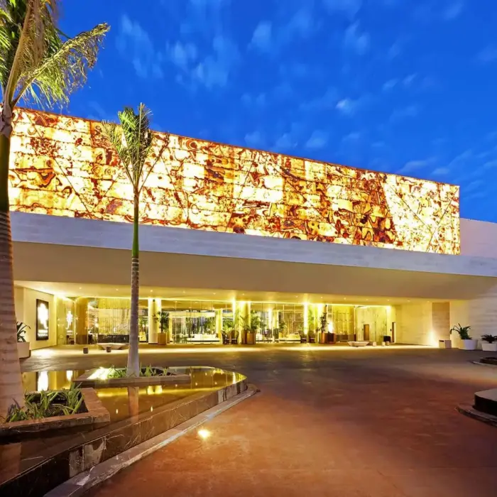 entrance to trs coral hotel at night