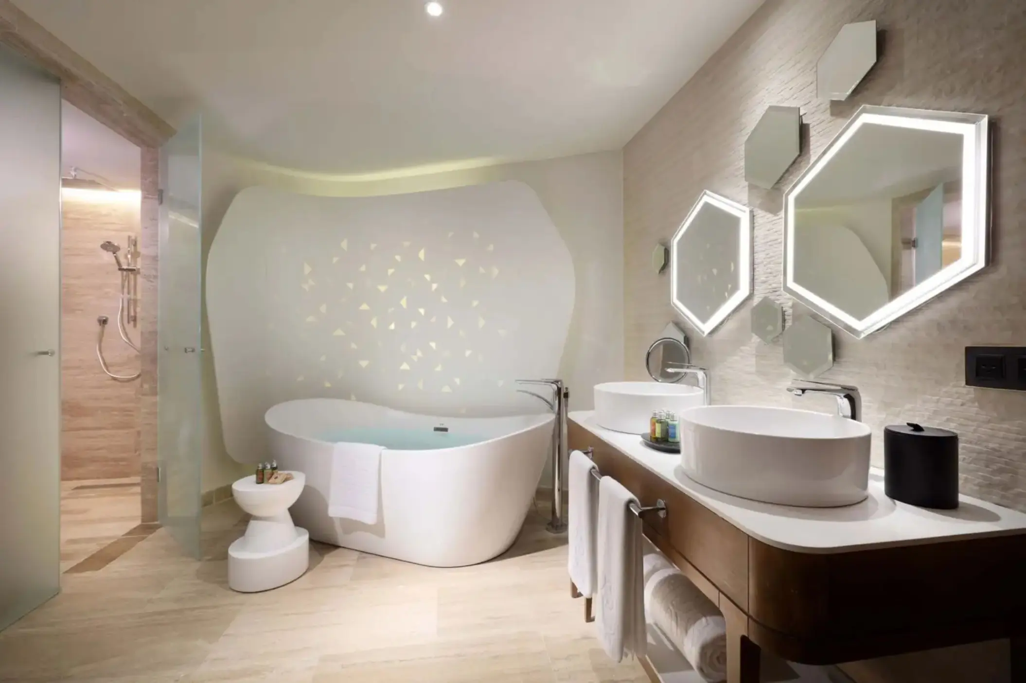washroom of suite at trs coral hotel