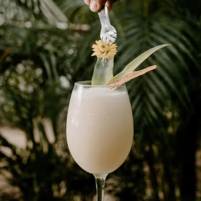 tropical drink at Una Vida Tulum