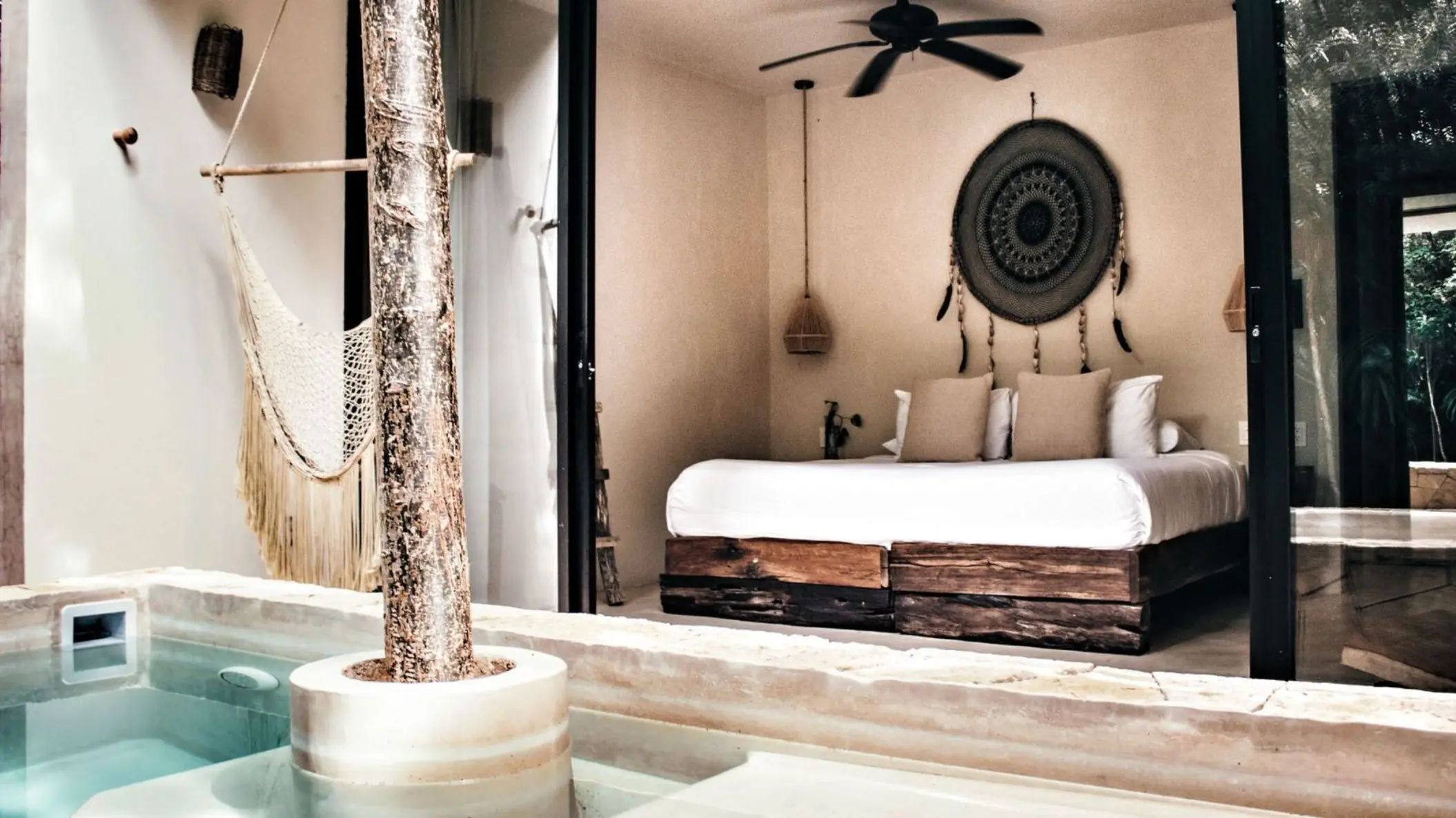 tropical king with plunge pool at Una Vida Tulum
