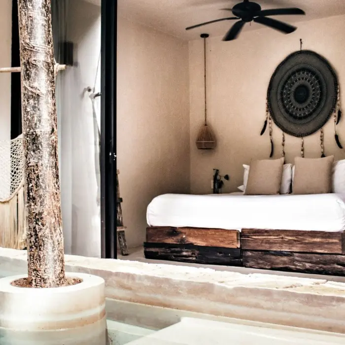tropical king with plunge pool at Una Vida Tulum