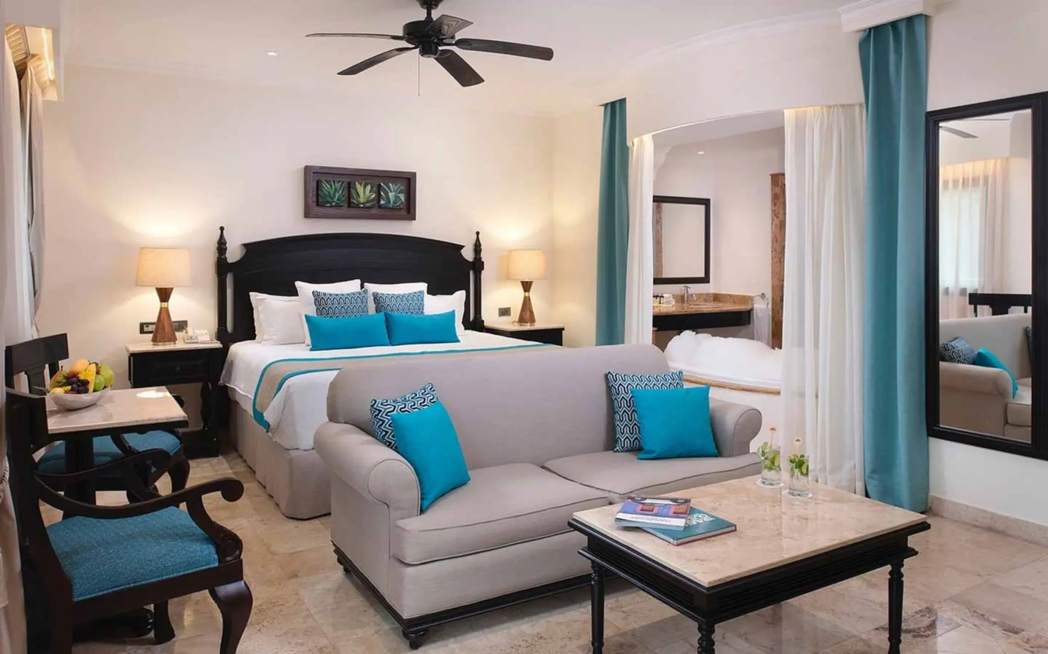 junior suite with king bed at Valentin Imperial Riviera Maya