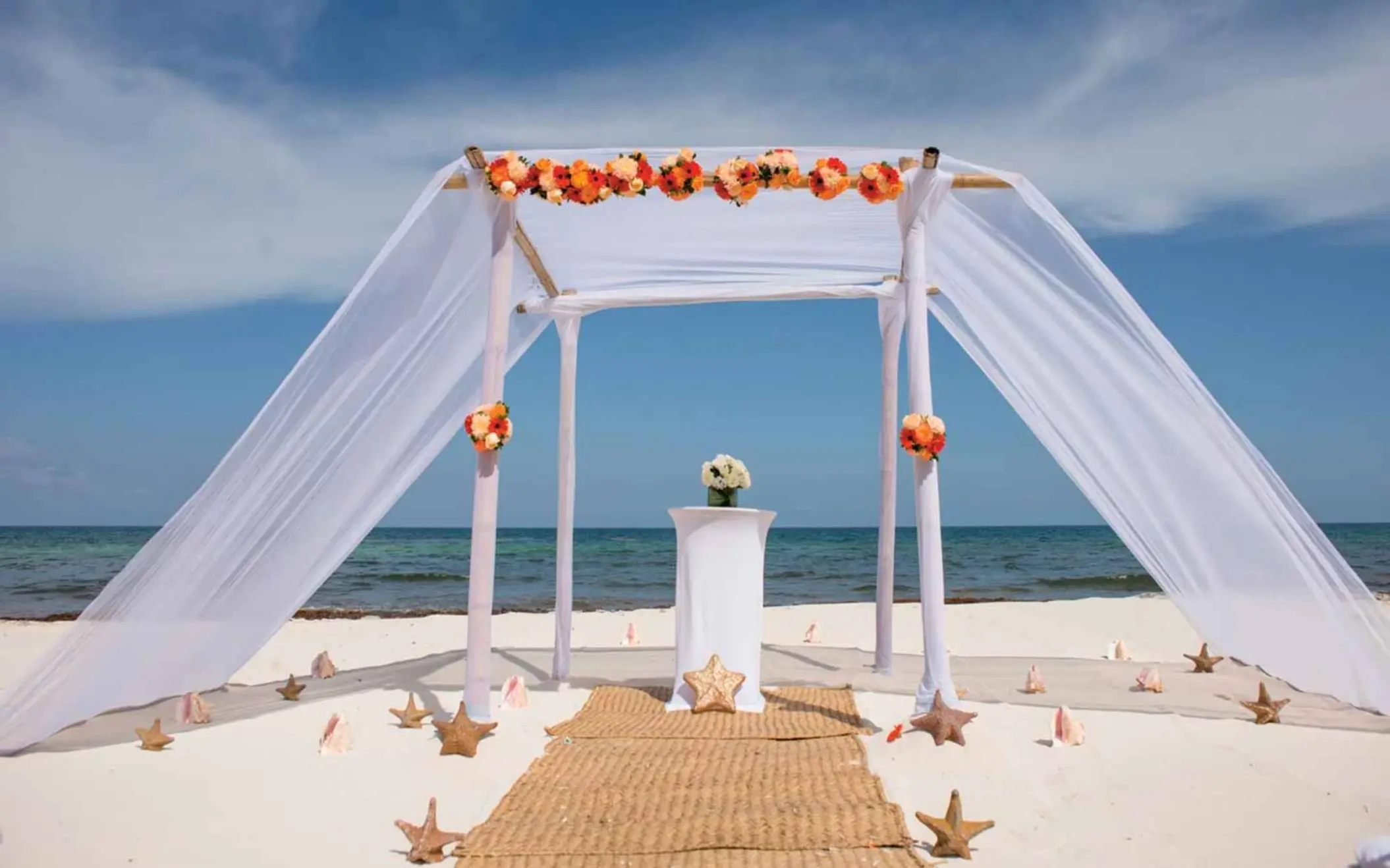 wedding ceremony setup at Valentin Imperial Riviera Maya