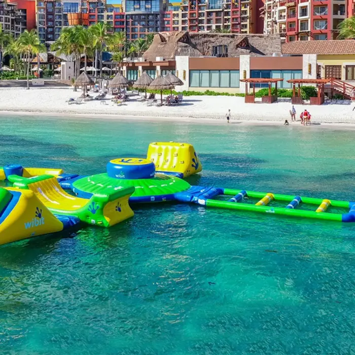 inflatable aqua park at villa del palmar cancun