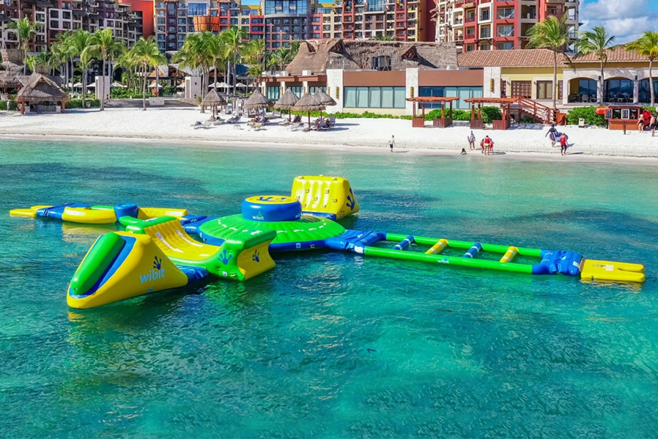 inflatable aqua park at villa del palmar cancun