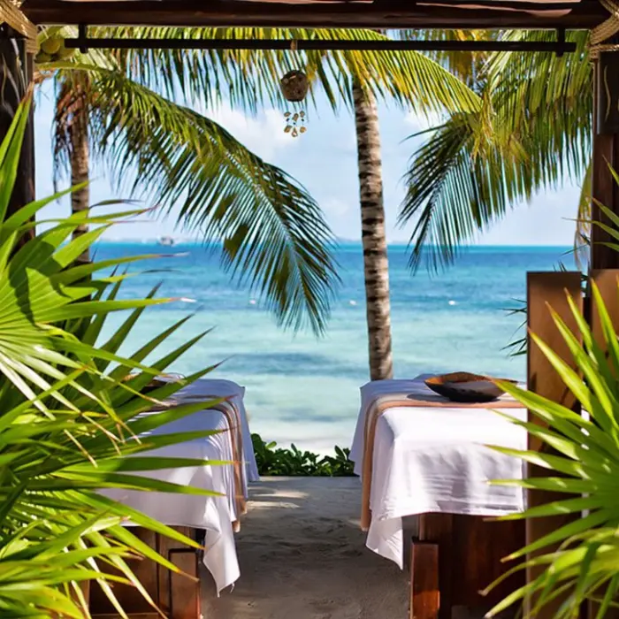 oceanfront massage tables at villa del palmar cancun