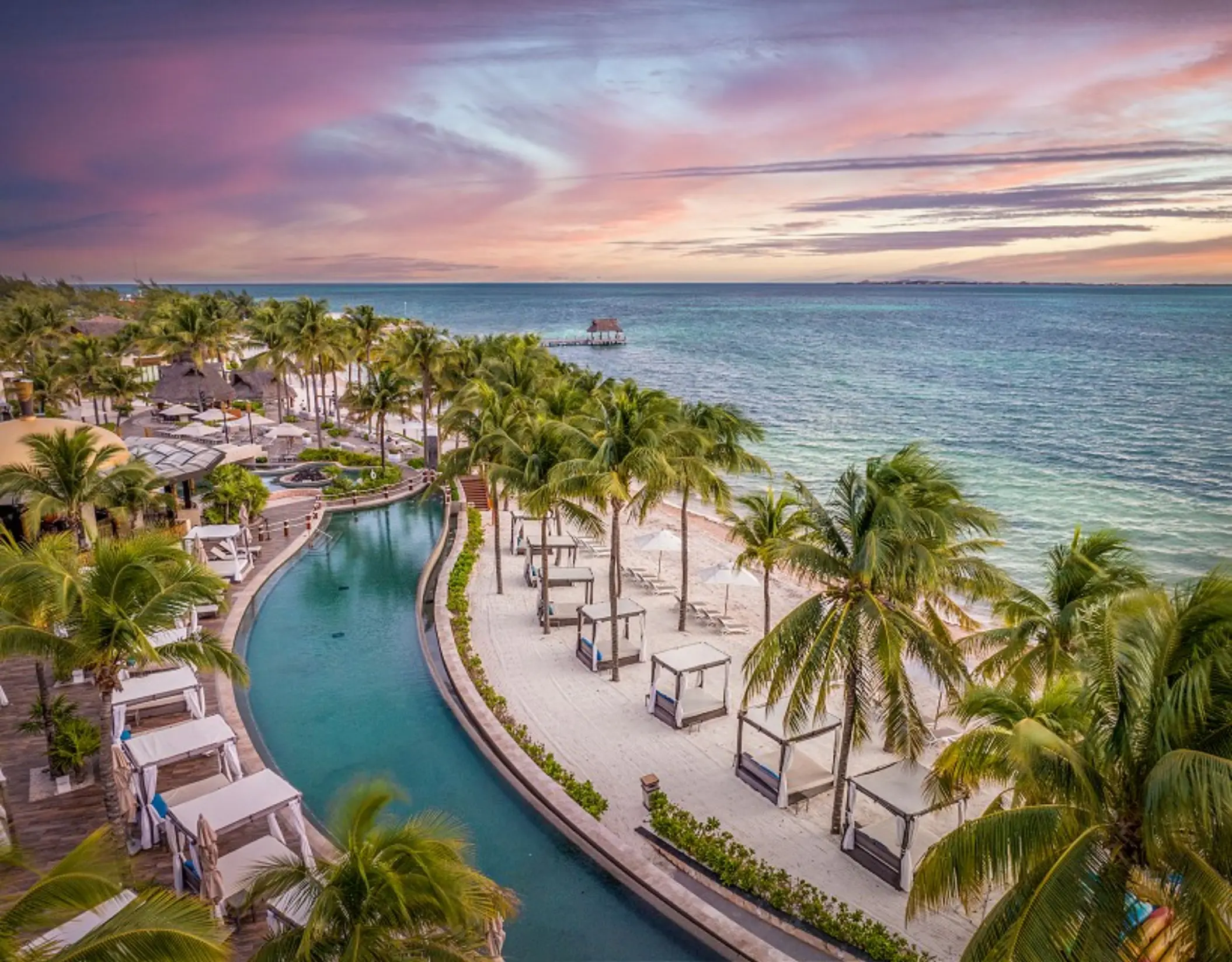oceanfront pool and the beach at villa del palmar cancun