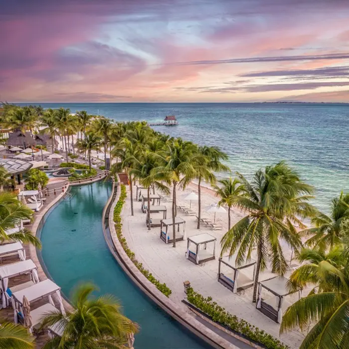 oceanfront pool and the beach at villa del palmar cancun
