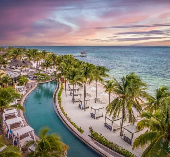 oceanfront pool and the beach at villa del palmar cancun