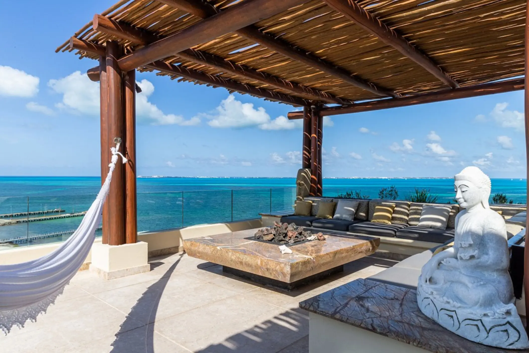private terrace of the grand penthouse at villa del palmar cancun