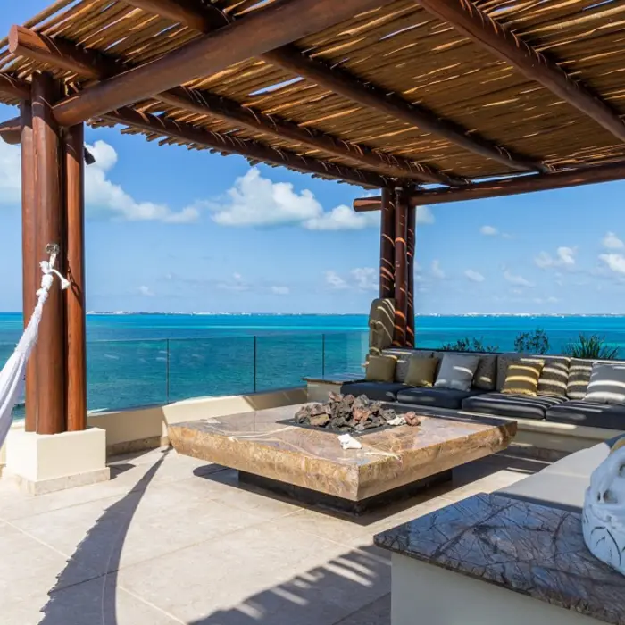 private terrace of the grand penthouse at villa del palmar cancun