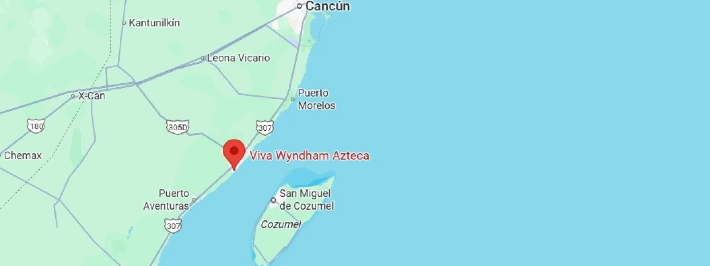 map showing location of viva azteca by wyndham in Mexico