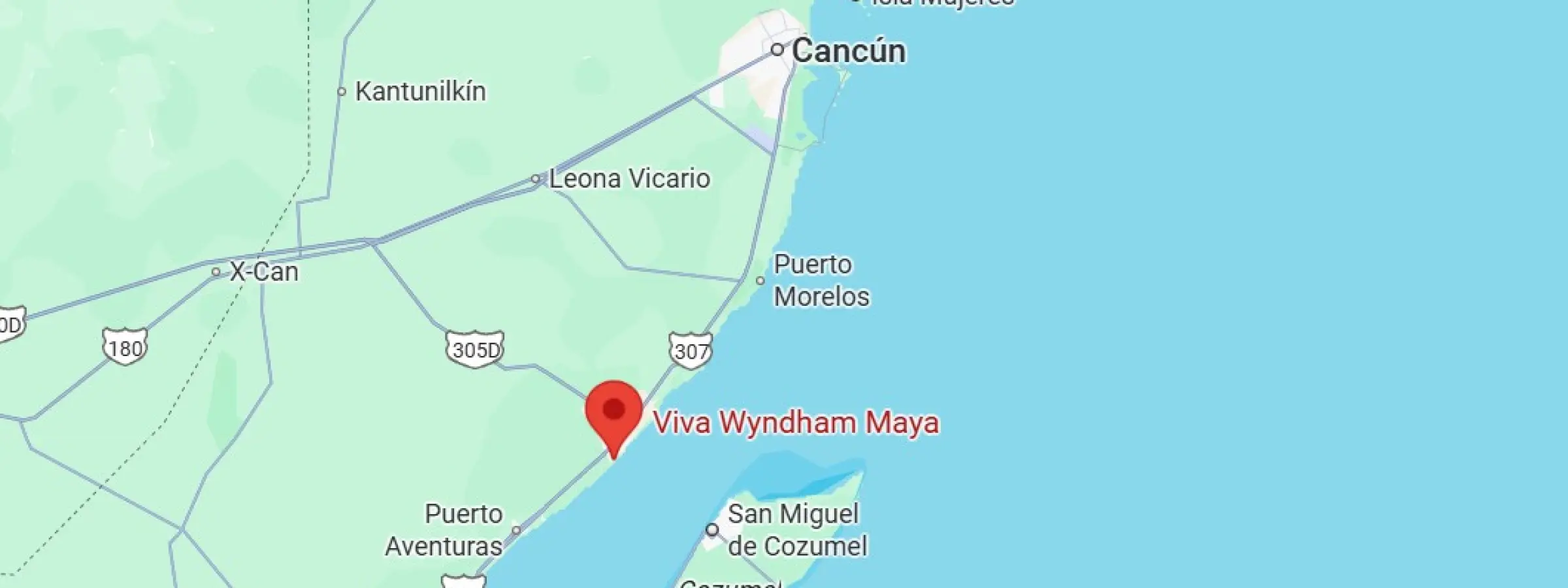map showing location of Viva Maya by Wyndham in Mexico