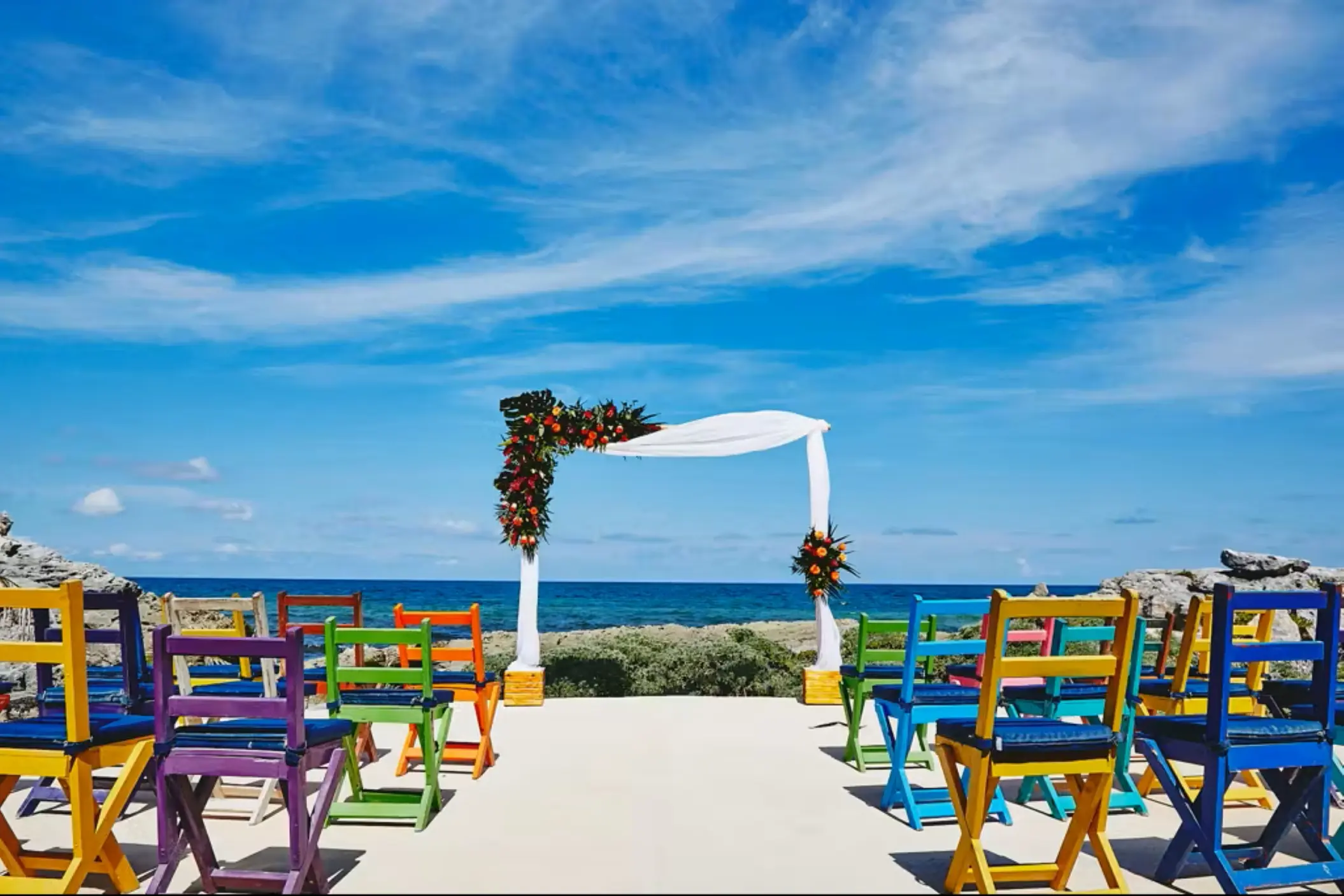 wedding ceremony setup at zamas tulum hotel