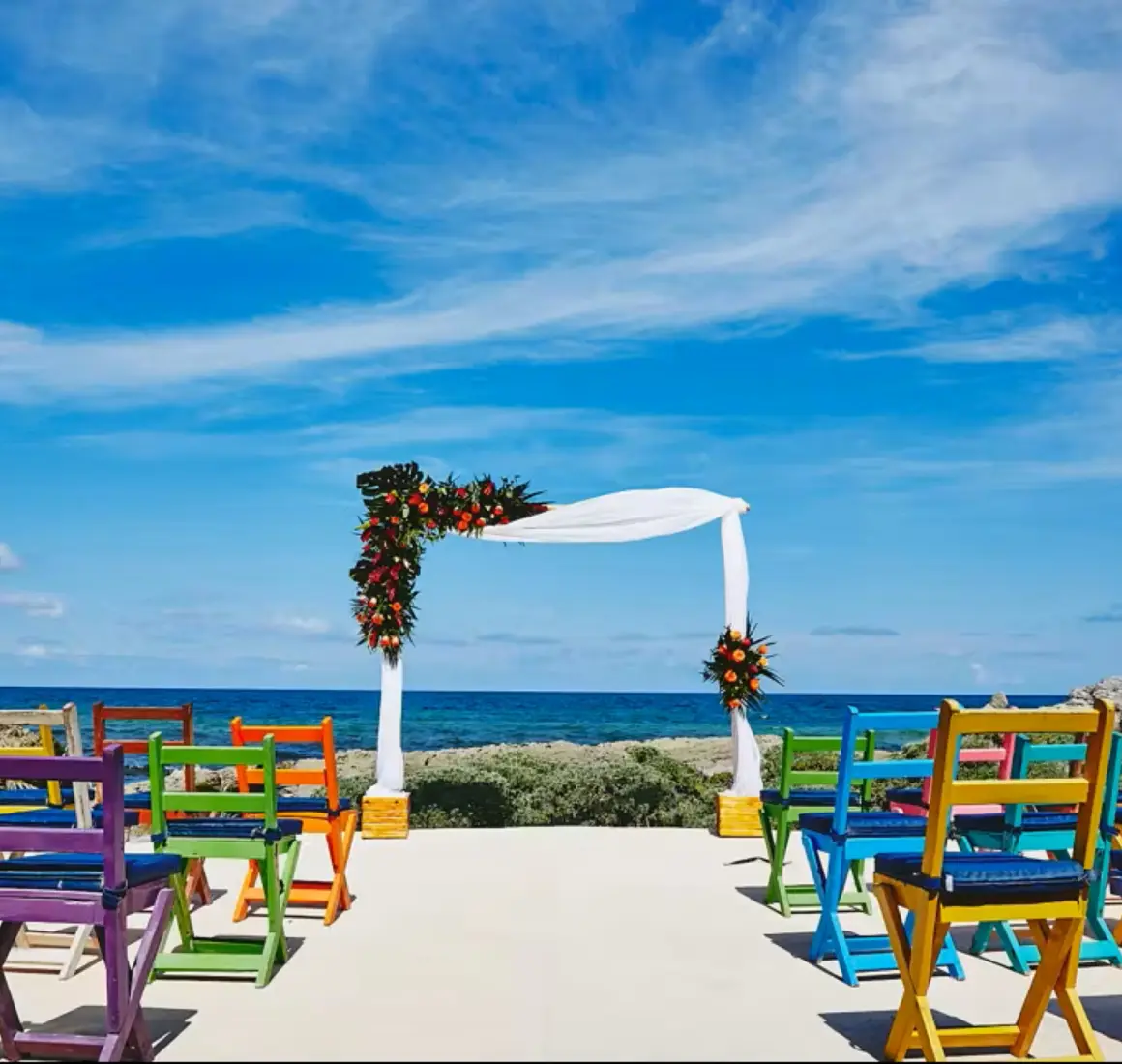 wedding ceremony setup at zamas tulum hotel