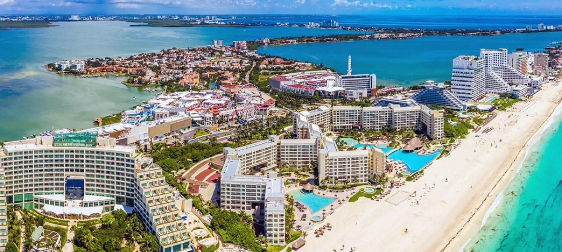 aerial view of cancun hotel zone