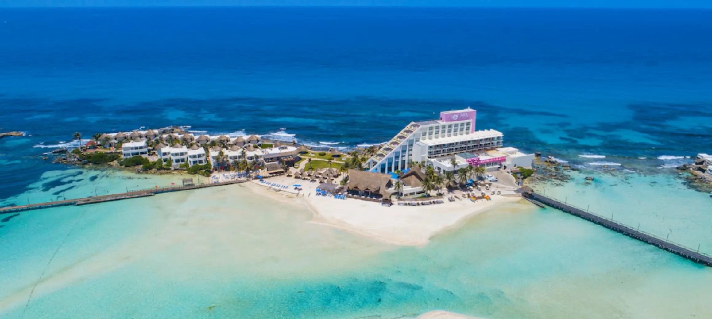 aerial view of mia reef resort on isla mujeres