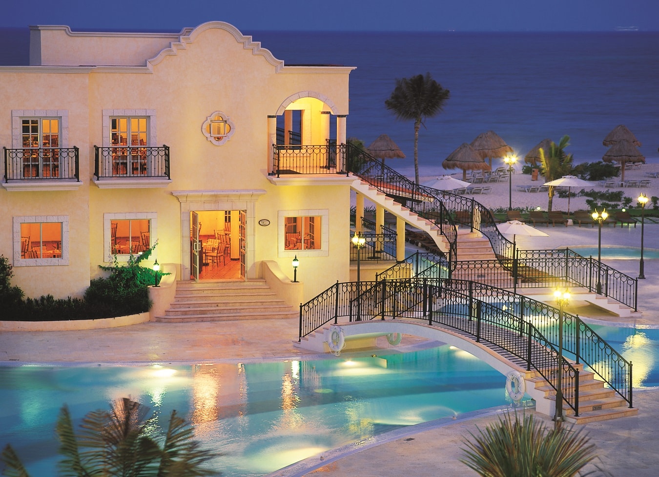 Secrets Capri  pool area at night